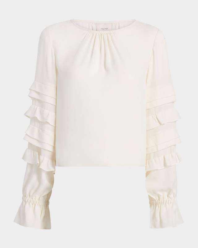 Anta Ruffled Long-Sleeve Top